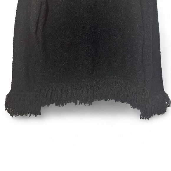 Hearts of Palm Large Black Fringe Pullover Knit Sweater Cozy - Picture 3 of 6